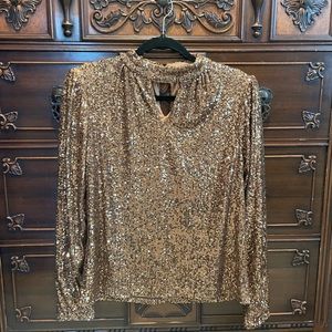 Sequin Cable & Gauge blouse top